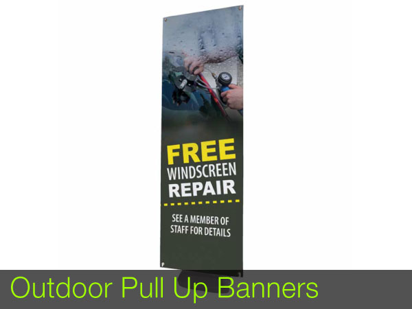outdoor banner stand