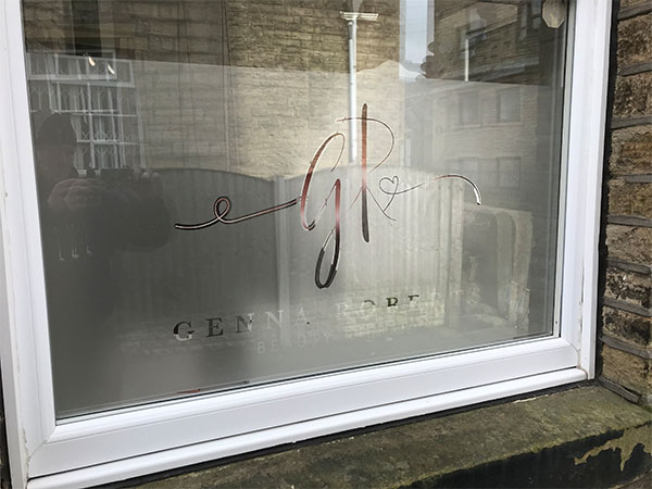 printed window graphics and window etch