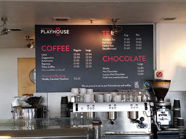 wall graphics indoor signs and menu signage