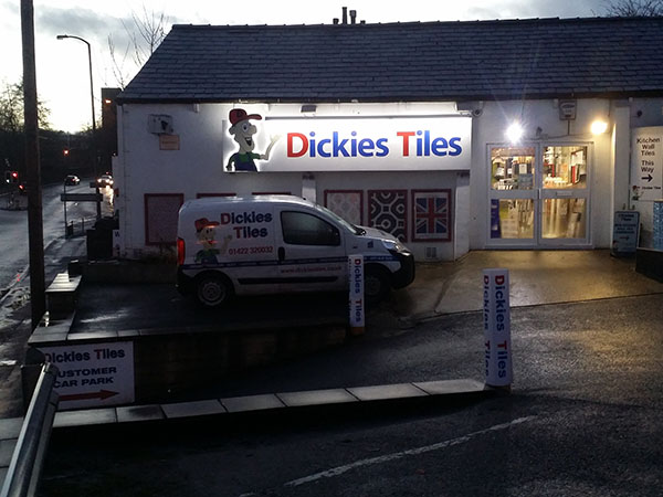 illuminated outdoor shop signage