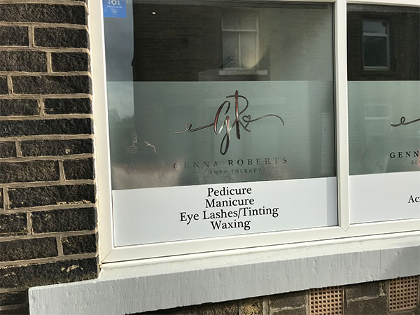 printed window graphics and window etch