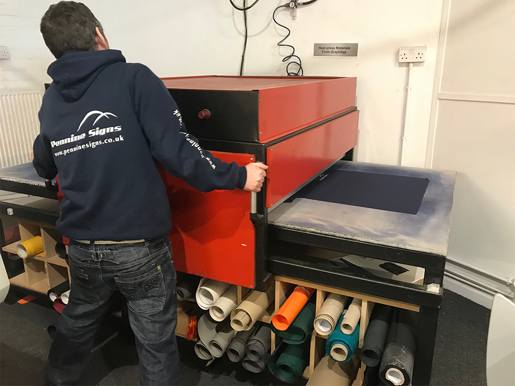 Heat stamped personalised branded workwear